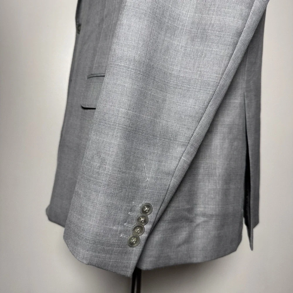 Joseph‎ Abboud Blazer Mens 52L Grey Glen Plaid Super 120s Wool Two Button Jacket